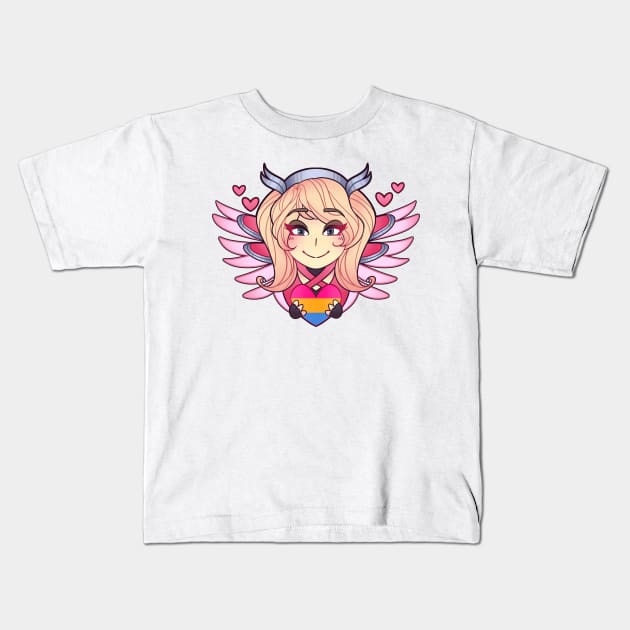 Pink Mercy Pansexual Pride Kids T-Shirt by danirc_art